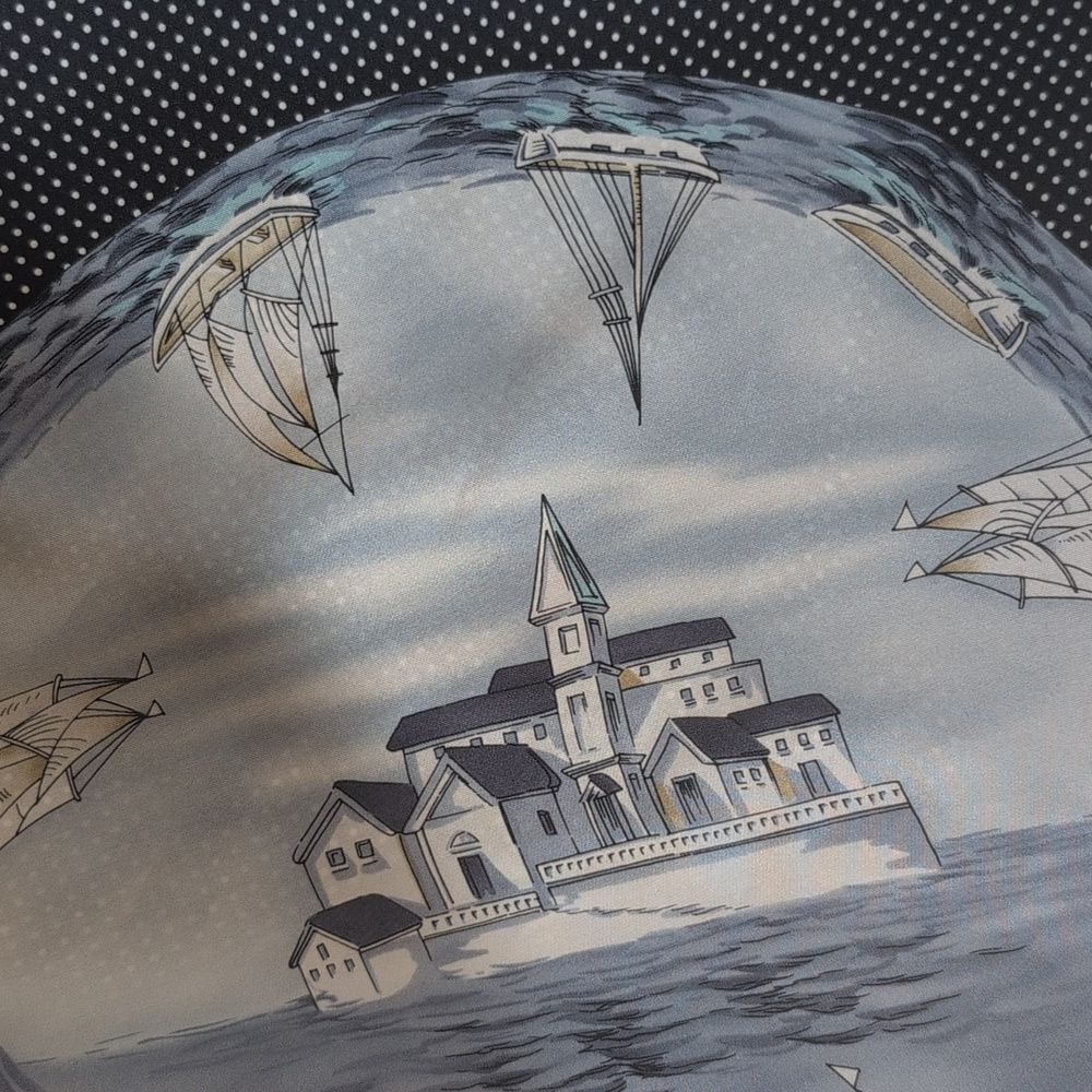 Talbots Black and White SILK Scarf - Picture 10 of 10